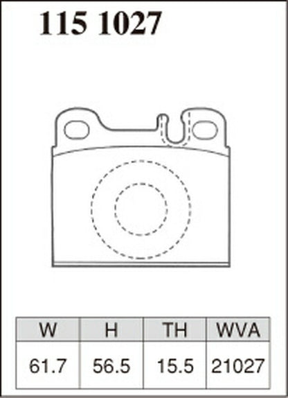DIXCEL ブレーキパッド Mタイプ MERCEDES BENZ W126 126037 1985/09〜1991/09 リア左右セット 1151027