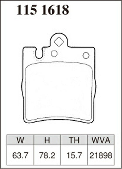 DIXCEL ブレーキパッド ESタイプ MERCEDES BENZ W208 208365 1998/10〜2000/07 リア左右セット 1151618