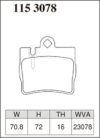 DIXCEL ブレーキパッド Mタイプ MERCEDES BENZ W215 215378 2001/09〜2003/08 リア左右セット 1153078