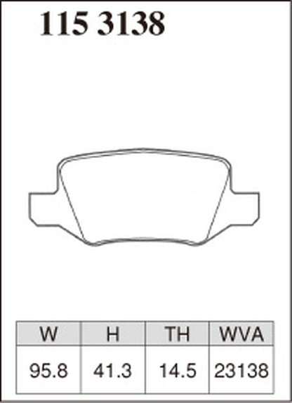 ディクセル Mタイプ リア左右セット ブレーキパッド W168 168032/168133 1153138 DIXCEL ブレーキパット