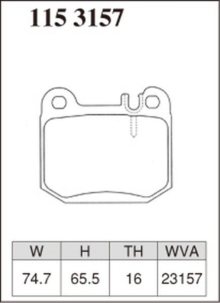 ディクセル Mタイプ リア左右セット ブレーキパッド W163 163172 1153157 DIXCEL ブレーキパット