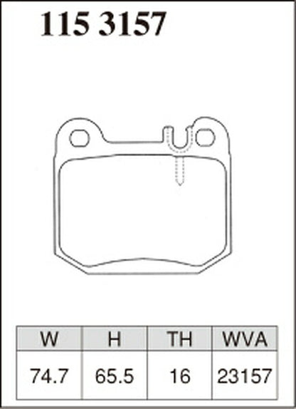 DIXCEL ブレーキパッド Zタイプ MERCEDES BENZ W163 163174 2000/06〜2006/09 リア左右セット 1153157
