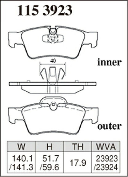 DIXCEL ブレーキパッド Mタイプ MERCEDES BENZ W164 164172C 2007/12〜2012/06 リア左右セット 1153923