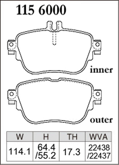 ディクセル Mタイプ リア左右セット ブレーキパッド W213(ワゴン) 213283C 1156000 DIXCEL ブレーキパット