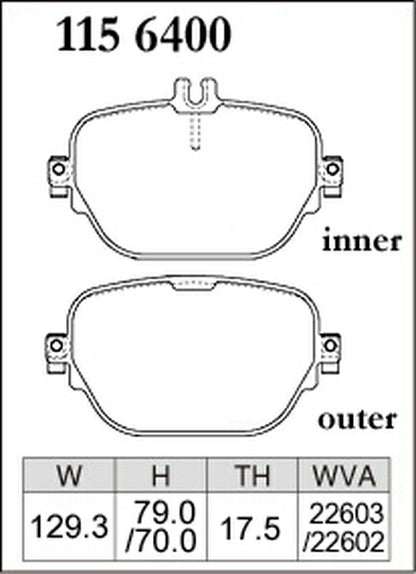 DIXCEL ブレーキパッド Zタイプ MERCEDES BENZ W238 238368/238468 2018/08〜 リア左右セット 1156400