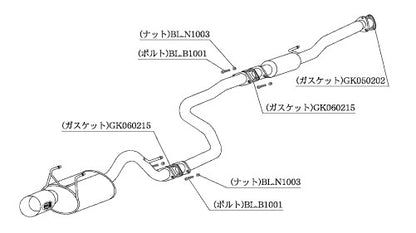 柿本改 Kakimoto.R シビック ハッチバック E-EK3 1995/9〜1998/9 【HS310】 マフラー カキモト カキモト カキモトR
