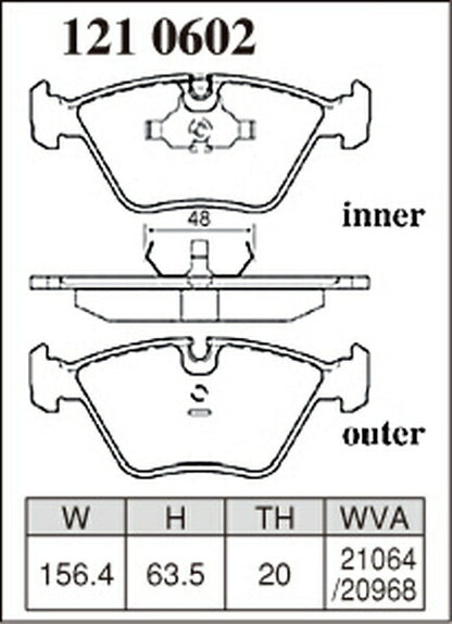DIXCEL ブレーキパッド RAタイプ BMW E34 M5H 1988〜1992/05 フロント左右セット 1210602