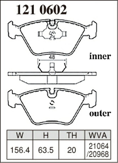 DIXCEL ブレーキパッド REタイプ BMW E34 M5H 1992〜1994/06 フロント左右セット 1210602