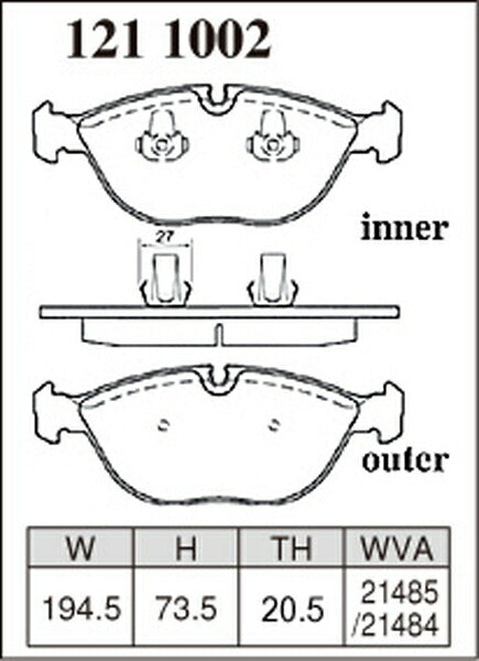 DIXCEL ブレーキパッド Mタイプ BMW E38 GK50/GJ50/L7 1998/09〜2001/09 フロント左右セット 1211002