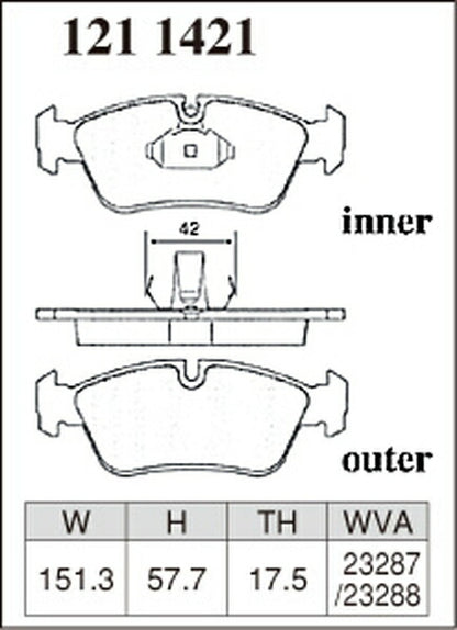 DIXCEL ブレーキパッド Pタイプ BMW E46(カブリオレ) AM25 1995/03〜2000/07 フロント左右セット 1211421