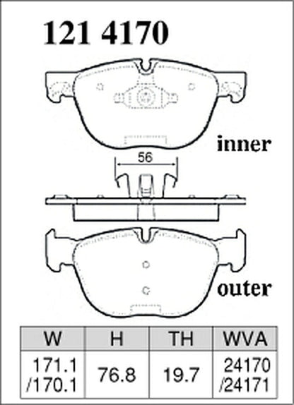 DIXCEL ブレーキパッド ESタイプ BMW X5 E70 FE30 2007/06〜2010/04 フロント左右セット 1214170