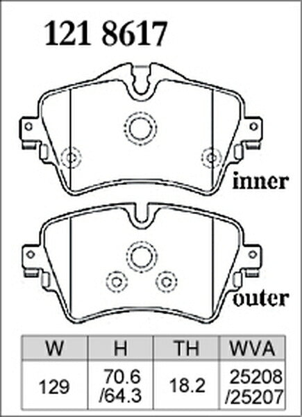 DIXCEL ブレーキパッド Zタイプ MINI F56 XR20MW 2020/10〜2021/04 フロント左右セット 1218617