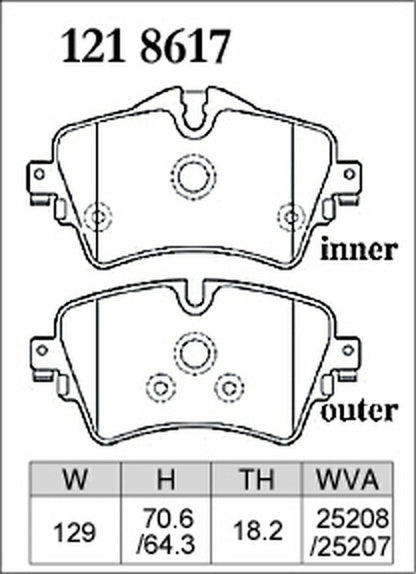 DIXCEL ブレーキパッド ESタイプ MINI F57(コンバーチブル) WJ20MW 2020/10〜2021/04 フロント左右セット 1218617