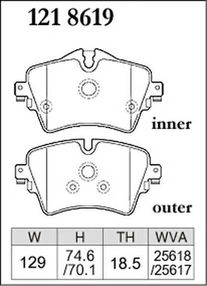 DIXCEL ブレーキパッド Mタイプ BMW F40 7K15/7M20 2019/11〜 フロント左右セット 1218619