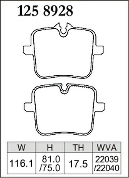DIXCEL ブレーキパッド Zタイプ BMW F91/F92/F93 AE44M/GV44M 2019/12〜 リア左右セット 1258928
