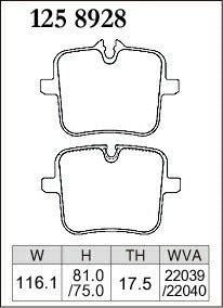 DIXCEL ブレーキパッド Pタイプ BMW M5 F90 JF44M JF44MM 82CH44 17/10〜24/10 【1258928】 リア左右セット