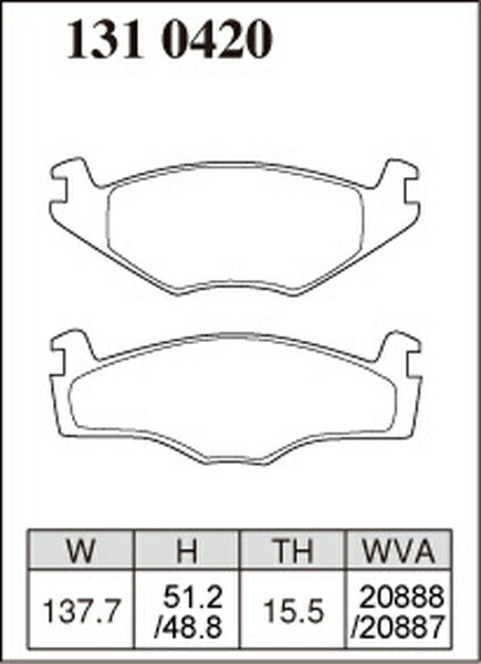 DIXCEL ブレーキパッド Mタイプ VOLKSWAGEN シロッコ 1983〜1992 フロント左右セット 1310420