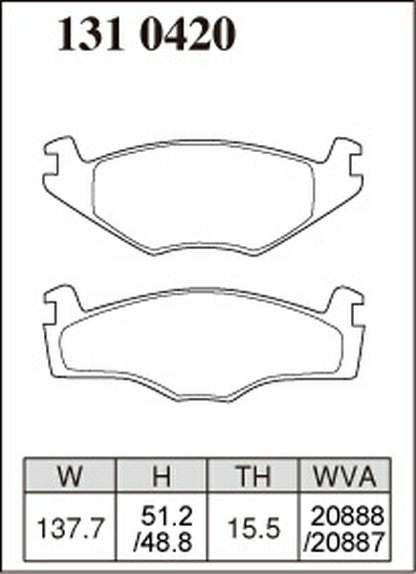 DIXCEL ブレーキパッド Mタイプ VOLKSWAGEN シロッコ 1983〜1992 フロント左右セット 1310420