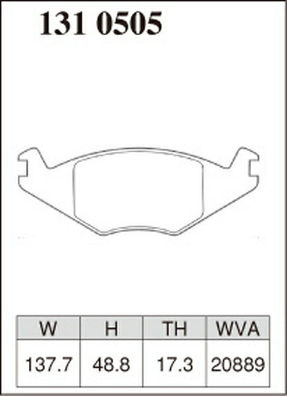 DIXCEL ブレーキパッド Mタイプ VOLKSWAGEN シロッコ 1983〜1992 フロント左右セット 1310505