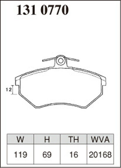 DIXCEL ブレーキパッド Pタイプ VOLKSWAGEN シロッコ 1987〜1992 フロント左右セット 1310770
