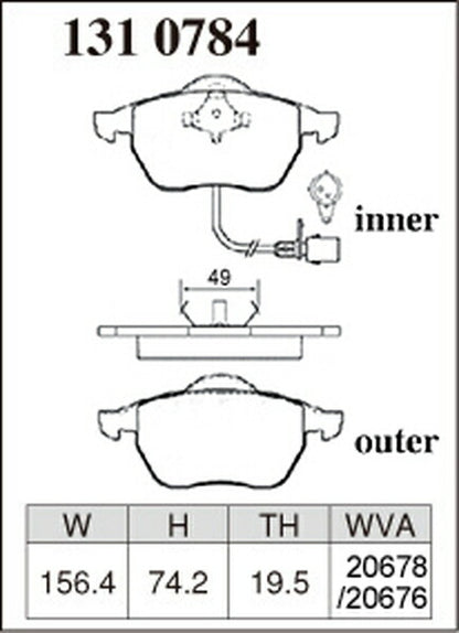 DIXCEL ブレーキパッド Mタイプ AUDI A6(C4) 4AAAHF/4AACKF 1994〜1998 フロント左右セット 1310784