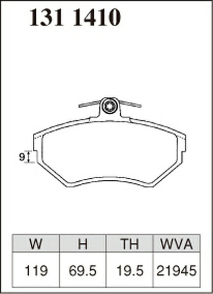 DIXCEL ブレーキパッド Mタイプ AUDI A4(B5) 8DADR/8DAPT 1994〜2001 フロント左右セット 1311410