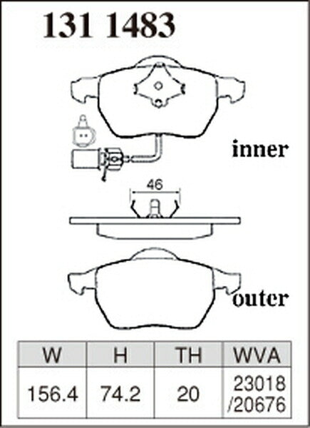 DIXCEL ブレーキパッド ESタイプ AUDI A6(C6) 4FBDW 2004/09〜2012/02 フロント左右セット 1311483