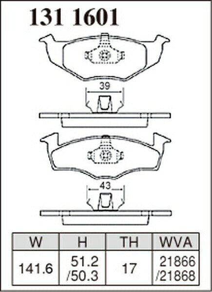 DIXCEL ブレーキパッド ESタイプ VOLKSWAGEN ポロ 6NAEE 1996〜1999 フロント左右セット 1311601