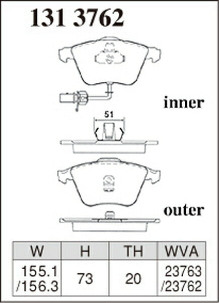 DIXCEL ブレーキパッド Zタイプ AUDI A6(C5) 4BAZAF/4BARES/4BBESS 1999〜2001 フロント左右セット 1313762