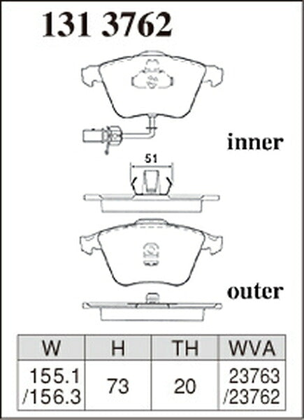 DIXCEL ブレーキパッド ESタイプ AUDI A6(C5) 4BAZAF/4BARES/4BBESS 2002〜2004 フロント左右セット 1313762