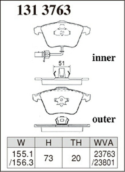 DIXCEL ブレーキパッド Zタイプ AUDI A6(C6) 4FAUKS/4FAUKA 2004/09〜2012/02 フロント左右セット 1313763