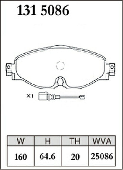 DIXCEL ブレーキパッド Zタイプ AUDI Q2 GACZE 2017/04〜 フロント左右セット 1315086