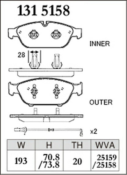 DIXCEL ブレーキパッド Pタイプ AUDI A8 4HCGWF/4HCREF 2010/12〜 フロント左右セット 1315158