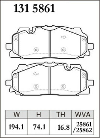 DIXCEL ブレーキパッド Mタイプ AUDI Q7 4MDCBS/4MDCBA 2020/08〜 フロント左右セット 1315861