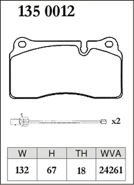 DIXCEL ブレーキパッド Mタイプ LAMBORGHINI ガヤルド JFGE11/JFGE12/GE07L1/GE07L2 2003〜2007 リア左右セット 1350012