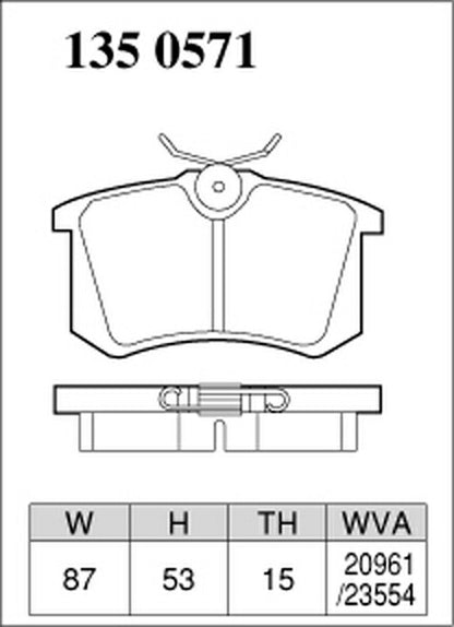 DIXCEL ブレーキパッド REタイプ RENAULT メガーヌII(カブリオレ) EMF4 2005/01〜2005/09 リア左右セット 1350571