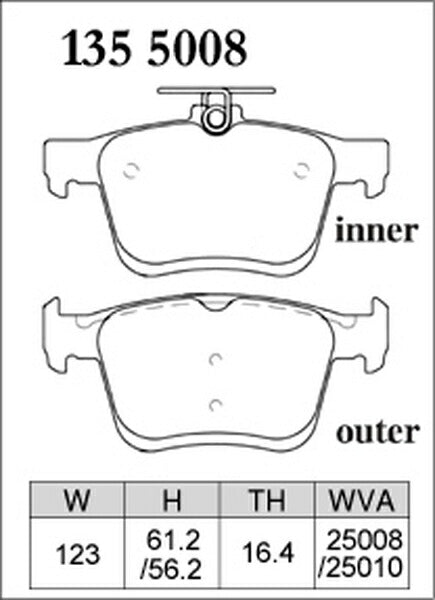 DIXCEL ブレーキパッド Xタイプ AUDI Q2 GACZE 2017/04〜 リア左右セット 1355008