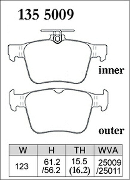 DIXCEL ブレーキパッド Zタイプ AUDI TT FVDKZ 2019/05〜 リア左右セット 1355009