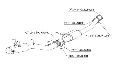 柿本改 HYPER FULLMEGA N1+ Rev. スカイライン クーペ(2ドア) セダン(4ドア) E-HCR32 1989/5〜1993/8 【N31308】 マフラー カキモト ハイパーフルメガN1プラス レブ