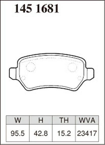 DIXCEL ブレーキパッド Mタイプ OPEL メリーバ X01Z16 2004〜 リア左右セット 1451681