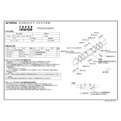 APEXi SUPER CATALYZER ランサーエボリューションII E-CE9A 1994/01〜1995/02 【149-M006】 アペックス スーパーキャタライザー