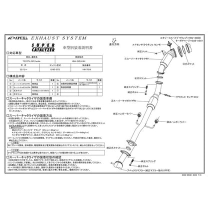 APEXi SUPER CATALYZER GR カローラ 4BA-GZEA14H 2025/3〜 【149-T019】 アペックス スーパーキャタライザー