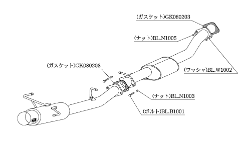 シルビア S15 マフラー 柿本改 ハイパーフルメガN1+Rev. N31353