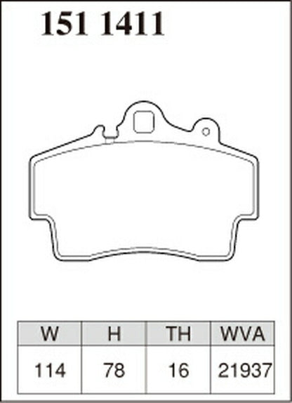 DIXCEL ブレーキパッド Pタイプ PORSCHE ボクスター 98725 2004/12〜2006/08 フロント左右セット 1511411