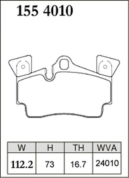 DIXCEL ブレーキパッド Pタイプ AUDI Q7 4LBHKS/4LBHKA/4LBARS/4LBARA/4LCJTS/4LCJTL 2006/10〜2009/10 リア左右セット 1554010