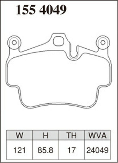 DIXCEL ブレーキパッド RAタイプ PORSCHE ボクスター 98721 2006/08〜2008/10 フロント左右セット 1554049