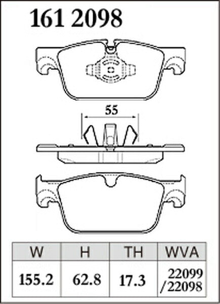 DIXCEL ブレーキパッド Mタイプ VOLVO S60 ZB420 2019/11〜 フロント左右セット 1612098