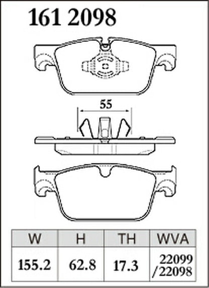 DIXCEL ブレーキパッド Mタイプ VOLVO S60 ZB420 2019/11〜 フロント左右セット 1612098
