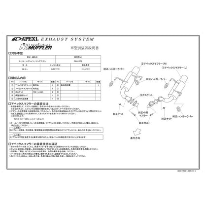 APEXi N1 evolution レガシィツーリングワゴン DBA-BR9 2009/05〜2010/03 【161AF017】 マフラー アペックス N1エボリューション