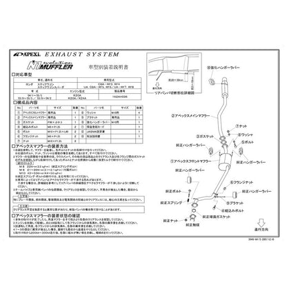 APEXi N1 evolution ステップワゴンスパーダ UA-RF7 RF8 2003/06〜2004/01 【162AH036】 マフラー アペックス N1エボリューション